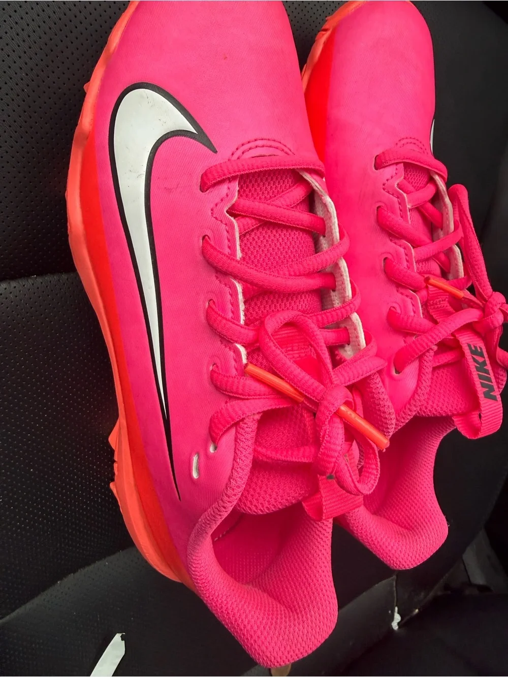 Nike Kids Hot Pink Running Sneakers with White Swoosh